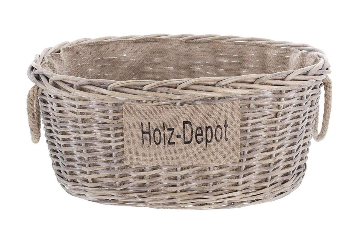 Brennholzkorb aus Weide.